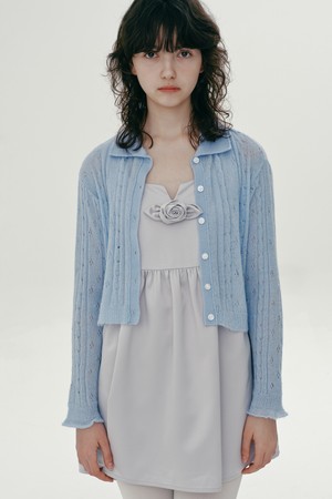 [25SP] COLLAR MOHAIR CARDIGAN (SKY)