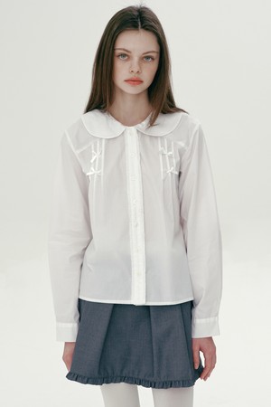 [25SP] RIBBON PINTUCK BLOUSE (WHITE)