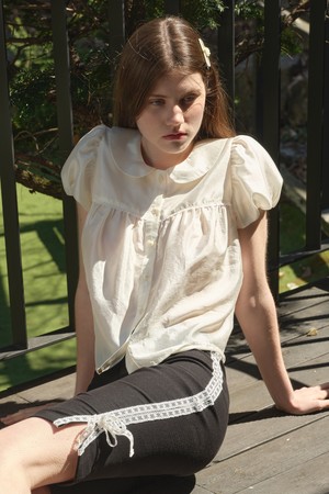 [25MID CAPSULE] SHEER PUFF BLOUSE (LIGHT YELLOW)