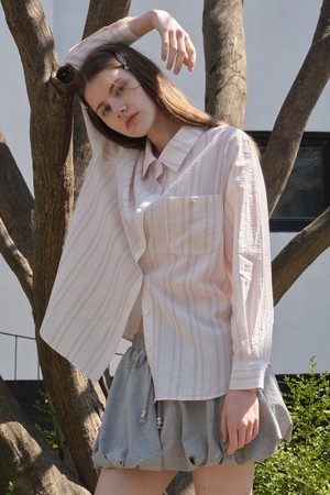 [25MID CAPSULE] NATURAL STRIPE SHIRT (PINK)