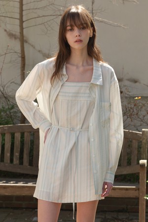 [25MID CAPSULE] NATURAL STRIPE SHIRT (MINT)