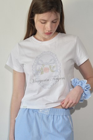 [25MID CAPSULE] STRIPED LACE SCRUNCH (LIGHT BLUE)