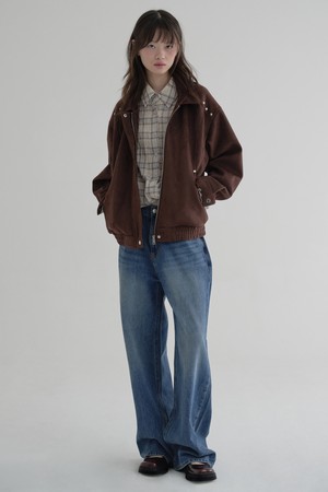 [25FW] RIVET SUEDE JACKET (BROWN)