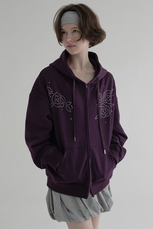 [25FW] ROSE HOODIE ZIP-UP (PURPLE)