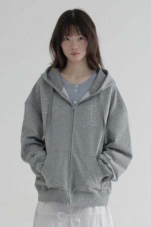 [25FW] ROSE HOODIE ZIP-UP (MELANGE)