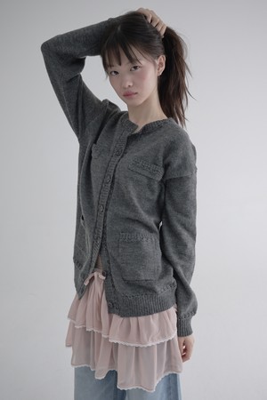 [25FW] POCKET LOOSE CARDIGAN (CHARCOAL)