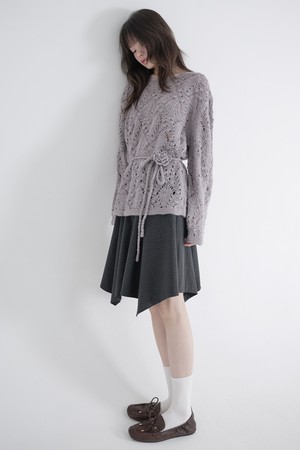 [25FW] CORSAGE POINTELLE PULLOVER (PURPLE)