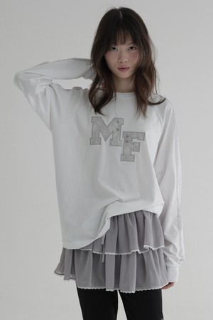 【MARGARIN FINGERS】24fw ROSE FRILL V-NECK TOP MARGARIN FINGERS] [24FW] ROSE FRILL V-NECK TOP (WHITE)