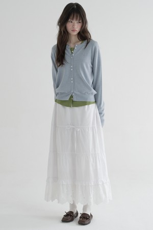 MARGARIN FINGERS] [24WINTER] STRING PLEATS SKIRT (CHARCOAL)