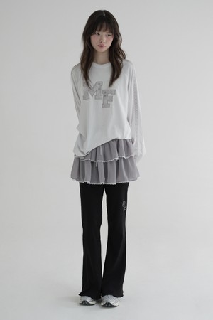 [25FW] LACE CHIFFON CANCAN SKIRT (GREY)