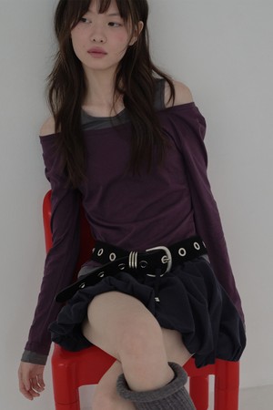 [25FW] WIDE EYELET BELT (BLACK)