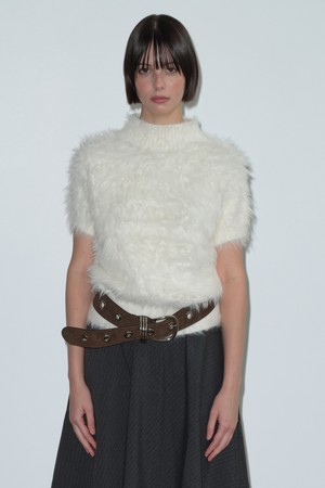 [25WINTER] HAIRY HIGH NECK KNIT (IVORY)