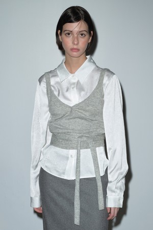 [25WINTER] KNIT TIE BUSTIER (MELANGE)