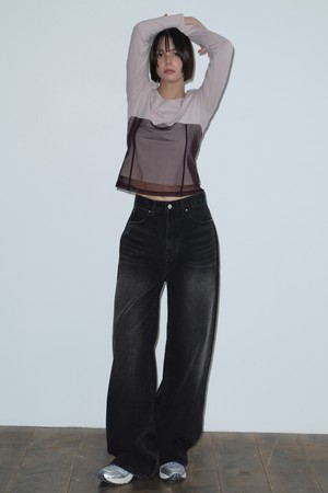 [25WINTER] RIVET WIDE DENIM PANTS (BLACK)