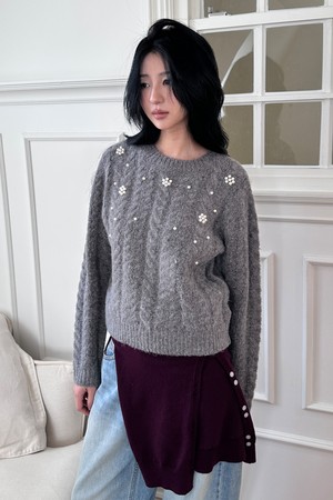 [25HOLIDAY] PEARL POINT PULLOVER (GREY)