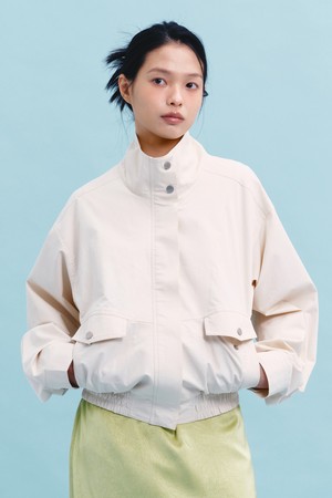 [26SPRING] COTTON BOMBER JACKET (CREAM)