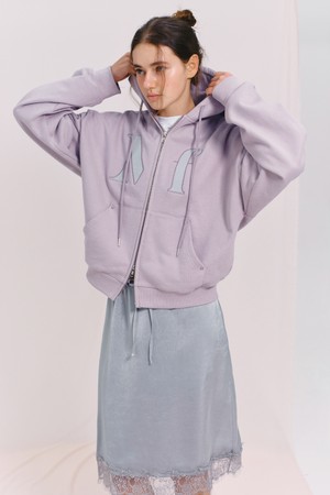 [26SPRING] LOGO APPLIQUE HOODIE ZIP-UP (VIOLET)