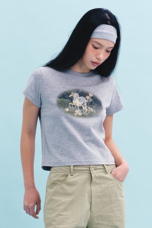 [26SPRING] ROSE PONY T-SHIRT (MELANGE)