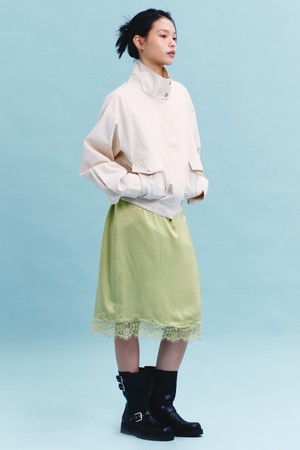 [26SPRING] LACE JACQUARD SKIRT (OLIVE)