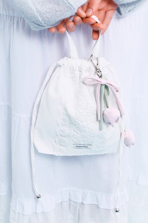 [26SPRING] LACE STRING MINI BAG (WHITE)