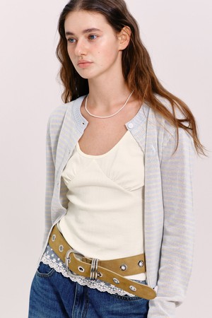 [26SPRING] WIDE EYELET BELT (BUTTER)