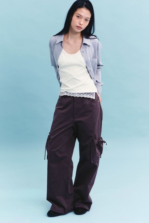 [26SPRING] STRAP CARGO PANTS (PURPLE)