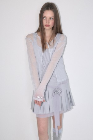 [26MID CAPSULE] SHEER SLIM CARDIGAN (LIGHT GREY)
