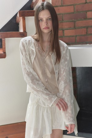 [26MID CAPSULE] CROCHET LACE CARDIGAN (IVORY)