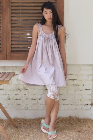 [26SUMMER] STRING SHIRRING ONE-PIECE (PURPLE)