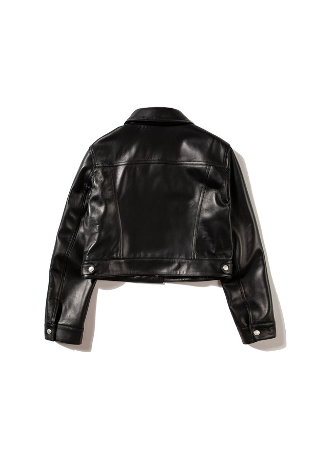 DREAMWORLD - 레더 자켓 - [LAMBSKIN] SHORT TRUCKER JACKET