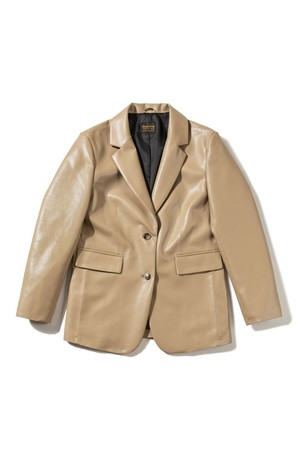 [ECO LEATHER] BLAZER JACKET (BEIGE)