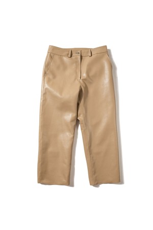 [ECO LEATHER] REGULAR PANTS (BEIGE)