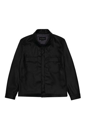 [ECO LEATHER] SHIRTS JACKET (BLACK)