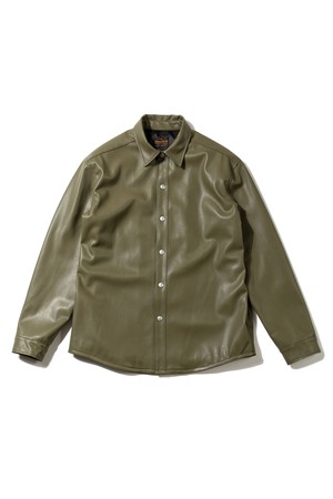 [ECO LEATHER] L-Shirts Olive_01