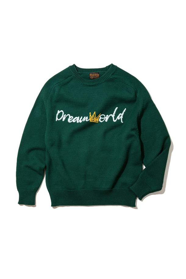 DREAMWORLD - 스웨터 - DREAMWORLD LOGO SWEATER (DEEP GREEN)