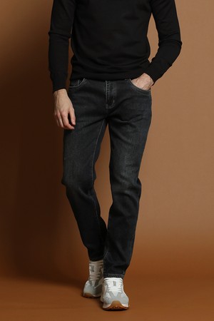 기모 디스트레스드 워싱 데님 팬츠 M-GJEAN82