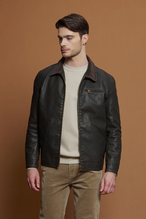 피유 레더 빈티지 점퍼 M-QPJP50