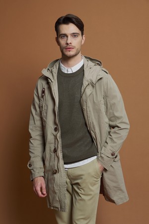 가먼트다잉 롱 후드 야상 M-QBBY50