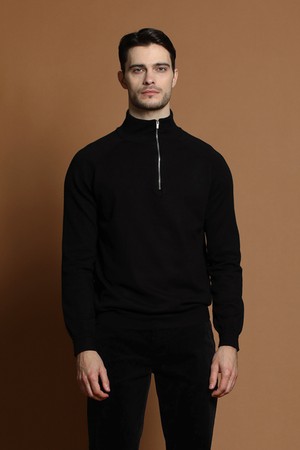 소프트 사이드 반집업 니트 M-QNIT61