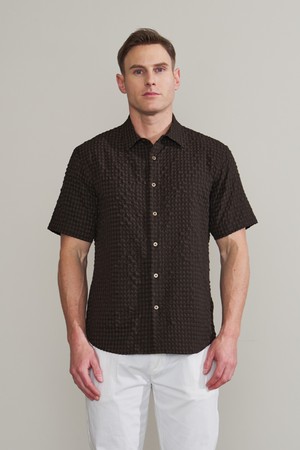 시어서커 체크 반소매 셔츠 D-RCSH07