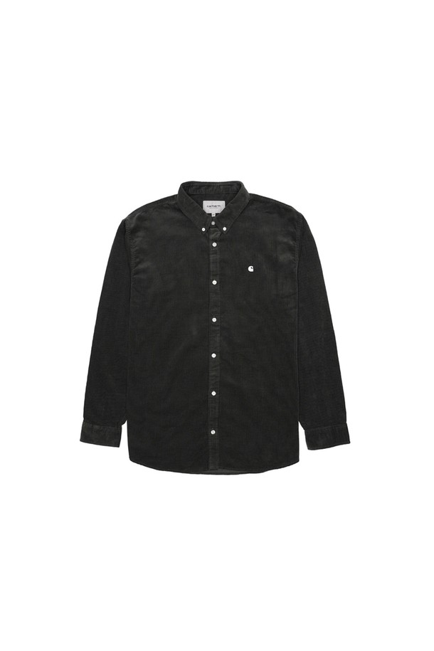 Carhartt - 긴팔셔츠 - 칼하트 MADISON CORD SHIRT STORMCLOUD / WHITE I030580-11B