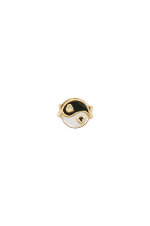 윌헬미나 가르시아 GOLD YIN/YANG STUD EARRING / YY017-BLACK-GOLD