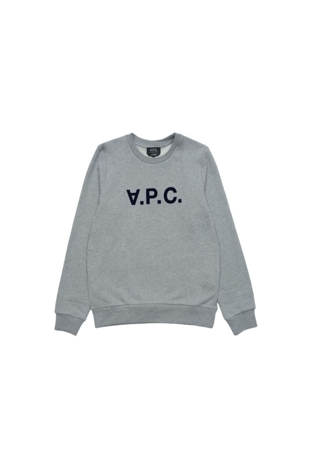 A.P.C. - 긴팔티셔츠 - 아페쎄 여성 VPC 로고 맨투맨 그레이 COFAXF27644-PLA