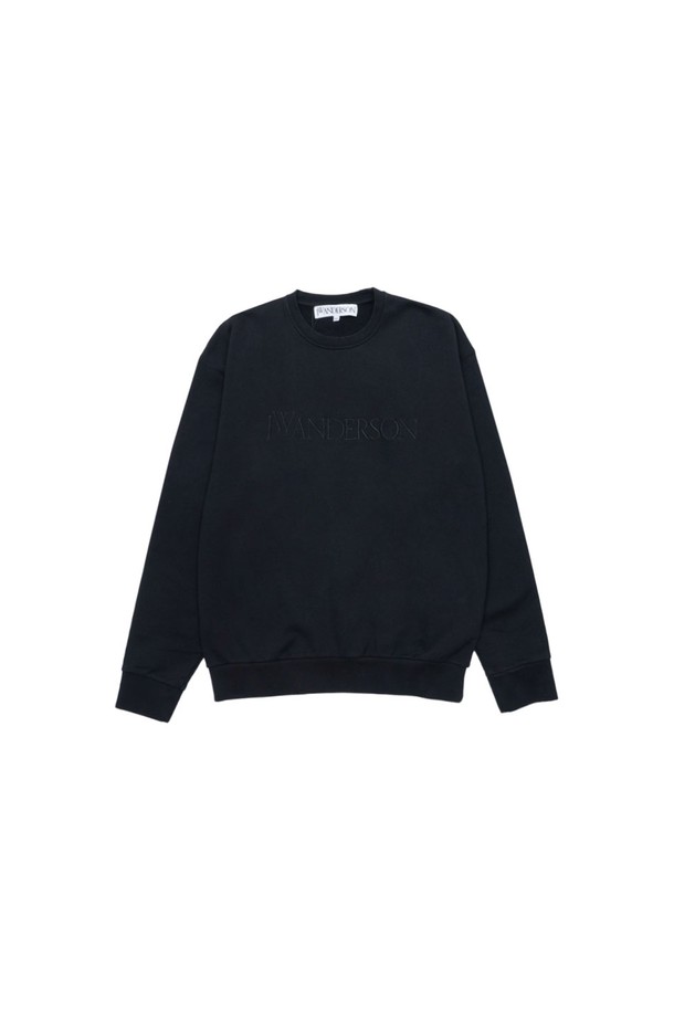 JW ANDERSON - 스웨트셔츠 - JW 앤더슨 남여공용 로고 앰브로이드 맨투맨 블랙 JW0103-PG1390-999