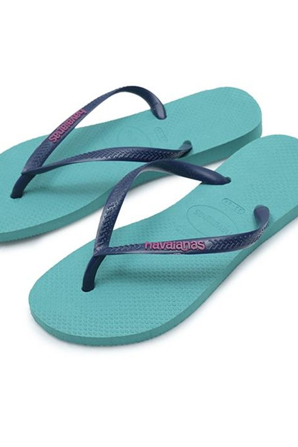 HAVAIANAS - 샌들/슬리퍼 - 하바이아나스 슬림 로고 팝업 그린 4119787-1407