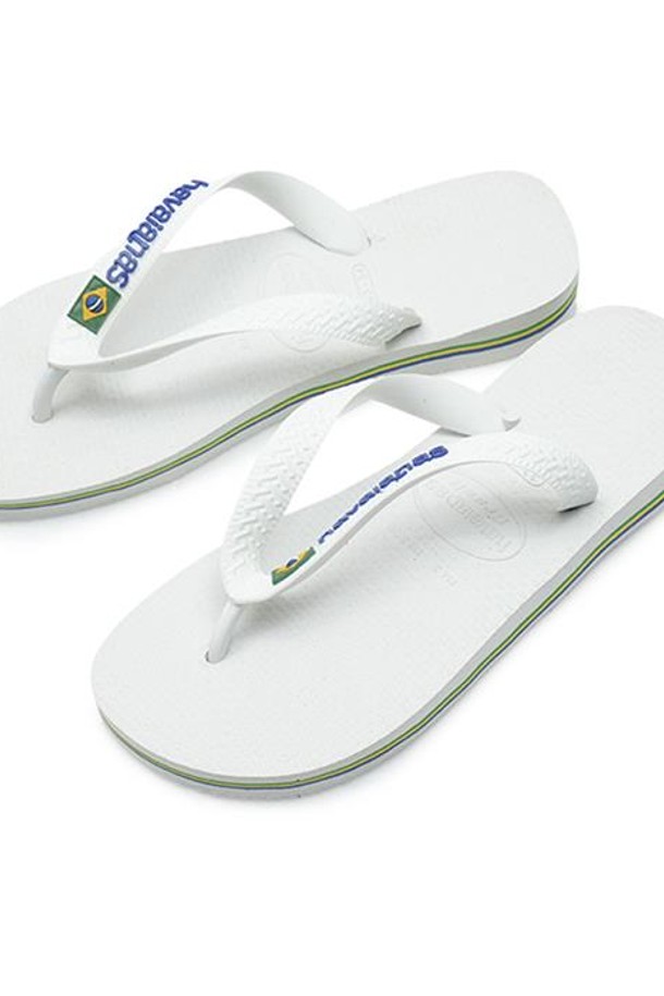 HAVAIANAS - 샌들/슬리퍼 - 하바이아나스 브라질 로고 화이트 4110850-0001