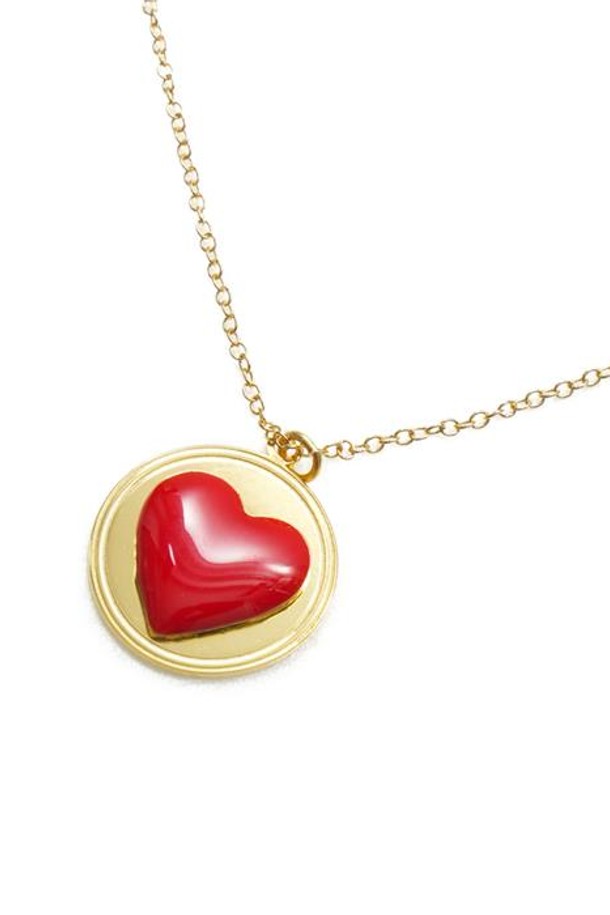 WILHELMINA GARCIA - 목걸이 - 윌헬미나 가르시아 GOLD PENDANT ON SKINNY CHAIN/ BLM038-RED HEART