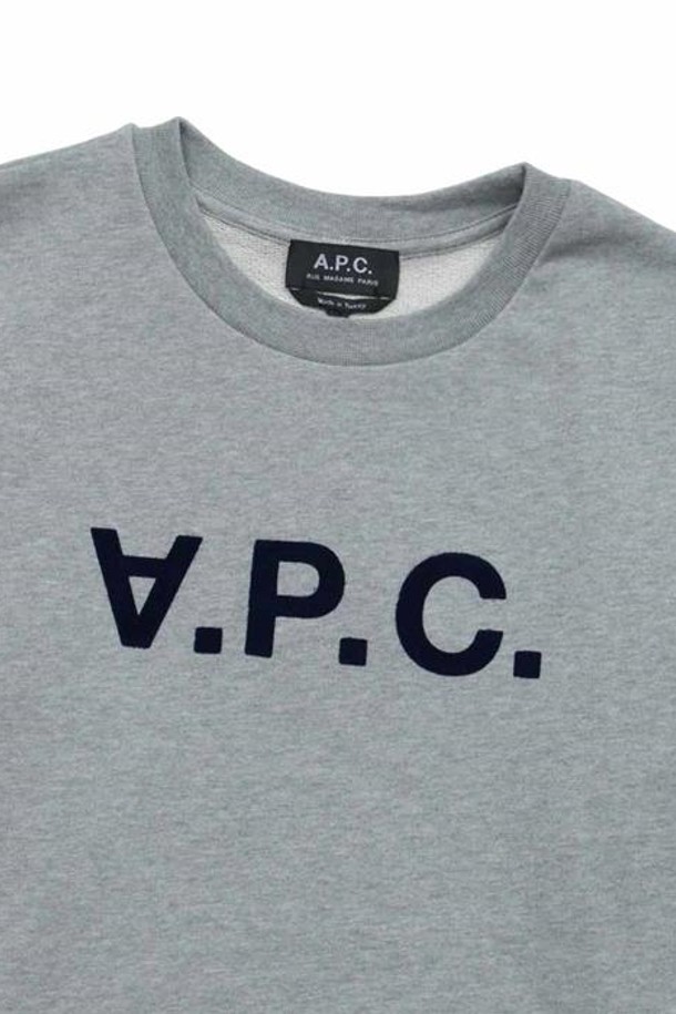 A.P.C. - 긴팔티셔츠 - 아페쎄 여성 VPC 로고 맨투맨 그레이 COFAXF27644-PLA