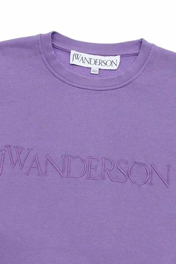 JW ANDERSON - 스웨트셔츠 - JW 앤더슨 남여공용 로고 앰브로이드 맨투맨 퍼플 JW0103-PG1390-700