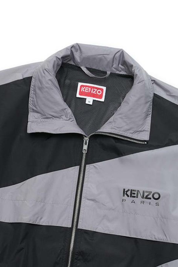 KENZO - 자켓/점퍼 - 겐조 남녀공용 투톤 레트로 윈드브레이커 그레이/블랙 FD65BL1609NA-99J